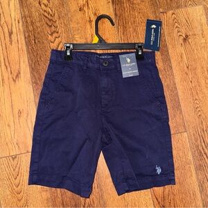 U.S. Polo Assn. Boys Dark Blue Flat Front Shorts